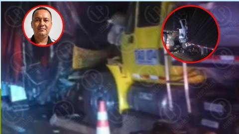 La cabina quedó destrozada y Luis Carlos no logró sobrevivir