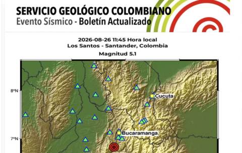 Sismo sacudió Santander: epicentro fue localizado cerca de Los Santos