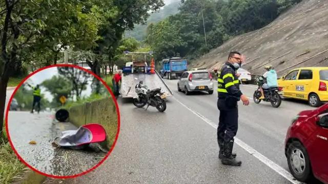 Motociclista lucha por su vida, tras sufrir aparatoso accidente de tránsito en la vía a Floridablanca a Piedecuesta.
