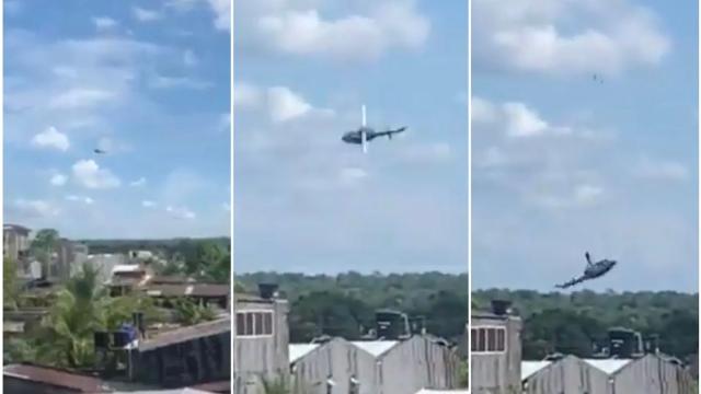 Momento exacto de accidente de helicóptero en el choco