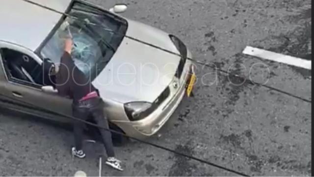 VIDEO: Violenta riña entre limpiavidrios y un conductor en Bucaramanga