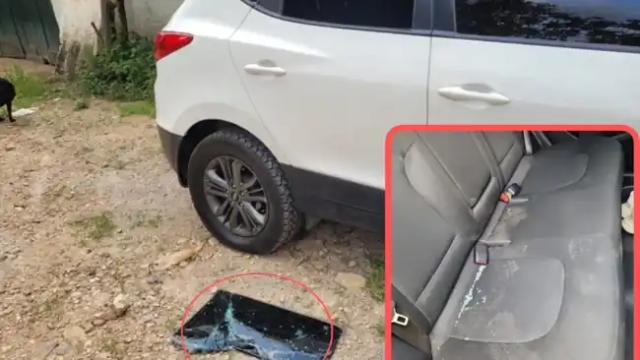 Rompieron el vidrio de la camioneta llevándose un arma  en Piedecuesta