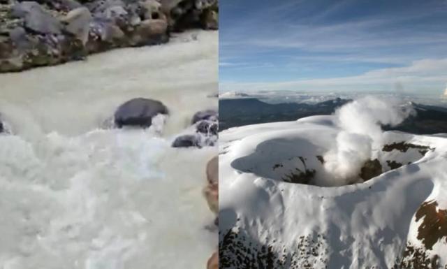 VIDEO: Río en Tolima se ve de color gris por caída de ceniza del volcán Nevado del Ruiz