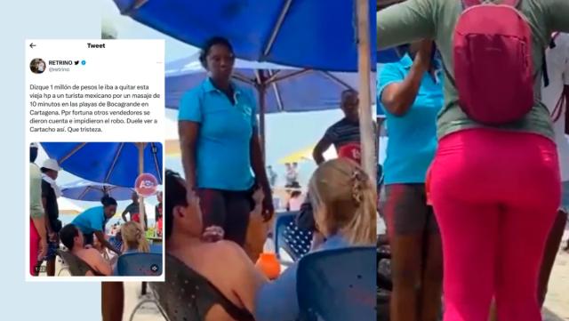INDIGNANTE: Masajista pretendía cobrarle un millón de pesos a un turista mexicano en playas de Cartagena