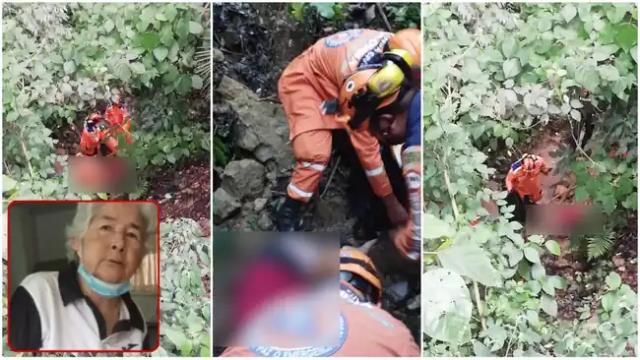 Rescatan de una quebrada en Piedecuesta a una abuelita reportada como desaparecida.