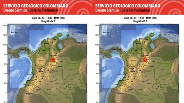 Dos sismos sacudieron a Santander la mañana de este domingo de magnitud 4.7 y 2.0