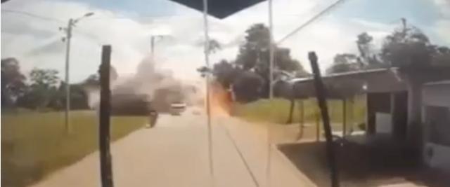 Camara de vehiculo grabó el momento exacto de atentado a policías en Tibú