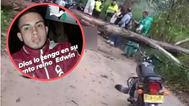Un árbol acabó con la vida de Edwin En la Mesa De Los Santos