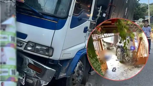 Mujer se salvo de milagro cuando una turbo sin conductor la embistió en Girón