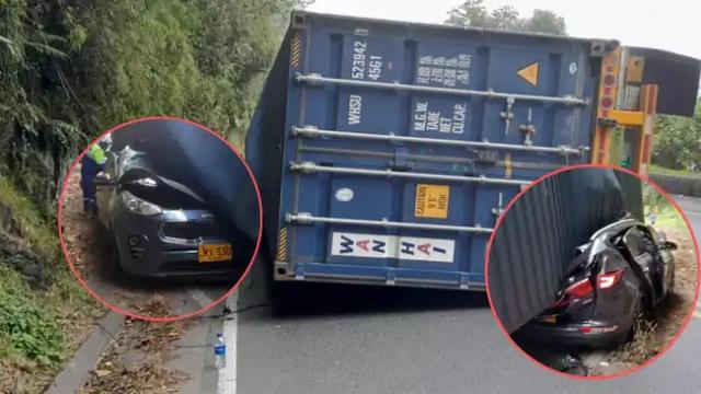 Conductor murio en la vía a Cúcuta al caerle un contenedor encima