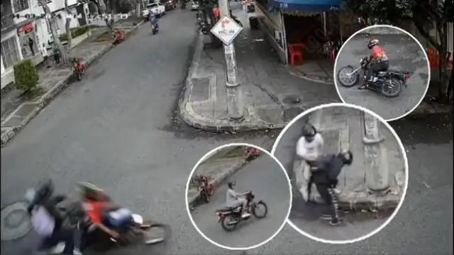 Video: Intento desesperado por evitar robo termina en accidente: motociclistas chocaron en Bucaramanga