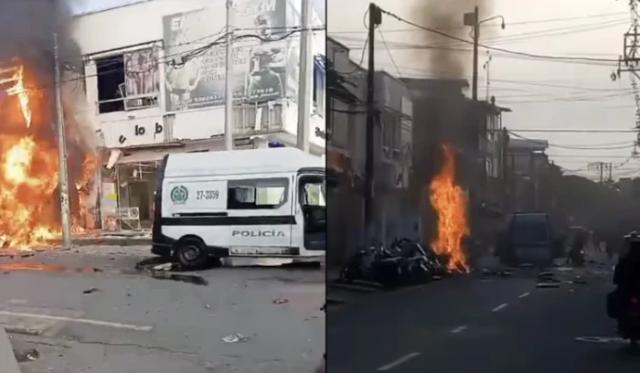 Explosión de Moto Bomba Deja Dos Policías y Varios Civiles Heridos