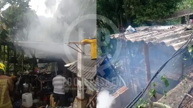En cenizas quedó una vivienda en el norte de Bucaramanga: Seis personas escaparon milagrosamente de las llamas