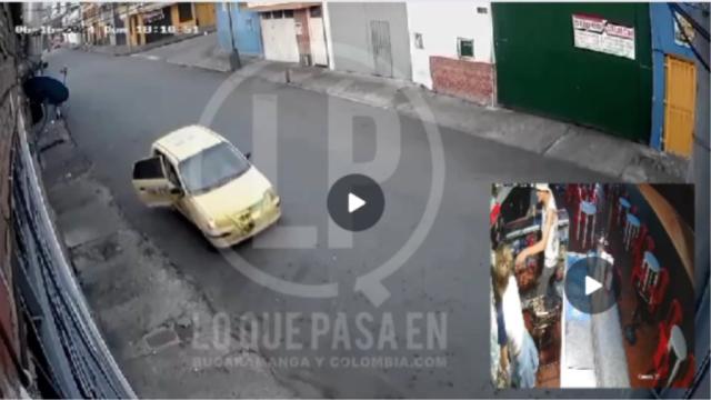 Violento atraco en Bucaramanga: Tres Hombres Asaltan Fuente de Soda y Huyen en Taxi