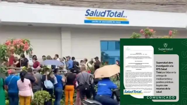 Supersalud abre investigación contra Salud Total por fallas en entrega de medicamentos y manejo irregular de recursos