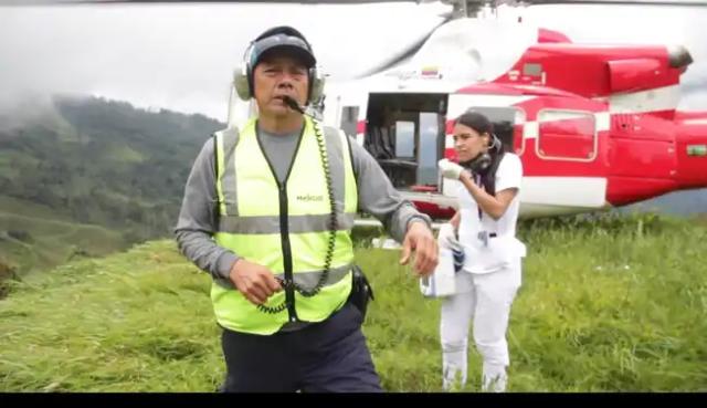 Rescate aéreo de emergencia salva a campesino herido en zona rural de Santander