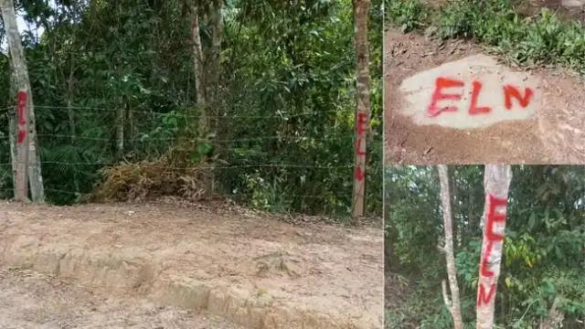 Aparecen grafitis del ELN en zona rural de Rionegro: Autoridades investigan