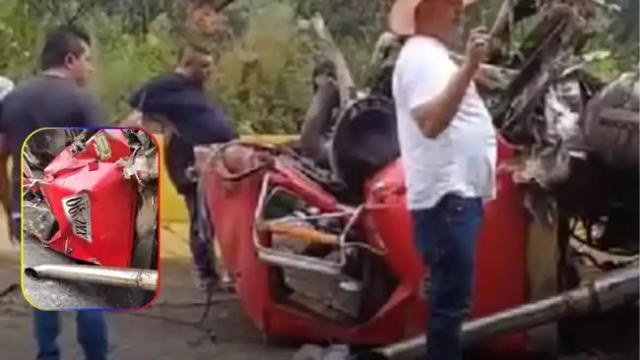Accidente: tractomula perdió control y se volcó; conductor queda atrapado.