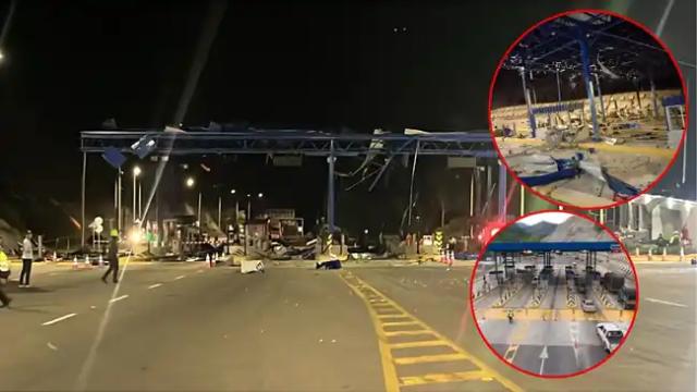 Galería: Atentado con motobomba a peaje dejó tres heridos