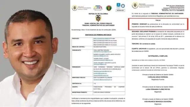 Tribunal ratificó elección de José Fernando como alcalde de Floridablanca