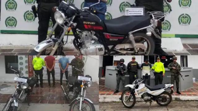 Recuperadas 4 motocicletas robadas y capturadas 4 personas en Norte de Santander