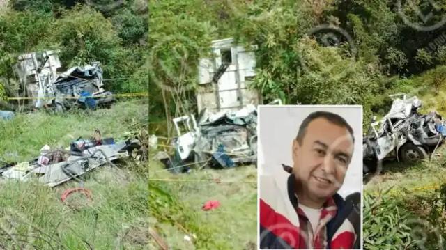 Elisain Portilla el conductor  de la volqueta que murió al caer a un abismo cuando intentó dar via a un vehiculo