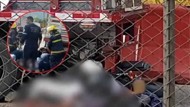 Motociclista quedó atrapado bajo las llantas de un camión en Girón
