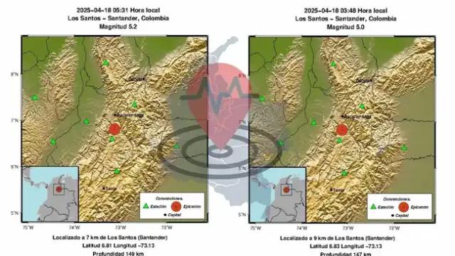 Dos sismos sacuden Santander este Viernes Santo