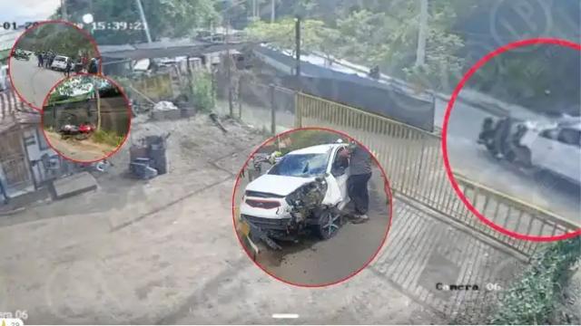 Kevin, el motociclista que murió al ser embestido por un vehículo en la via al Porvenir. Cámara de seguridad grabó el momento exacto