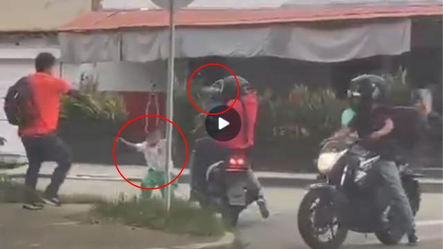 Video: Delincuentes apuntan con un arma a un niño durante atraco en Bucaramanga