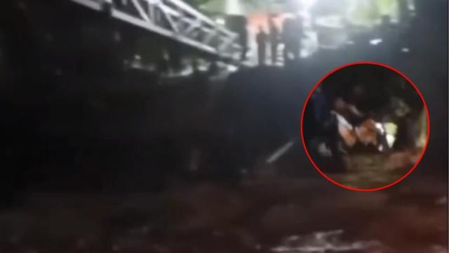 Video: Motociclista se salvó de morir arrastrado por corriente de río de Hato