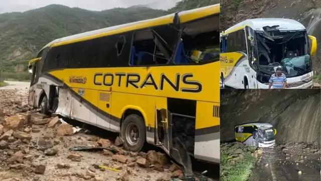 Gigantesca roca cayó sobre bus en Enciso, Santander Un joven de 24 años murió