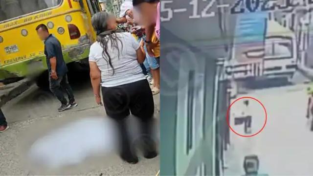 Video muestra el momento en que abuelito perdió la vida bajo un bus