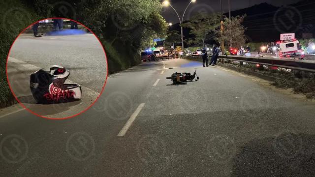 Motociclista murió tras chocar con vehículo en la vía Bucaramanga-Girón: su casco quedó a metros del cuerpo