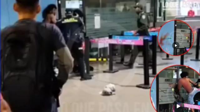 Video: Pelea con cuchillos en Metro de Medellín desató el caos en hora pico