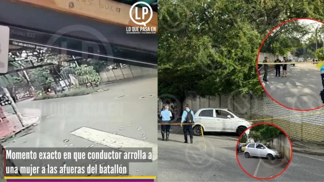 Momento exacto en que conductor arrolla a una mujer frente al Batallón Ricaurte