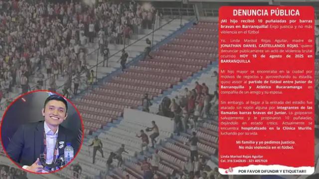 Hincha del Bucaramanga fue apuñalado por presuntos barristas del Junior