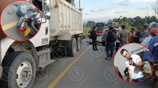 Alexander, el joven de 22 años, murió  bajo las llantas de una volqueta en la vía a la Mesa de Los Santos