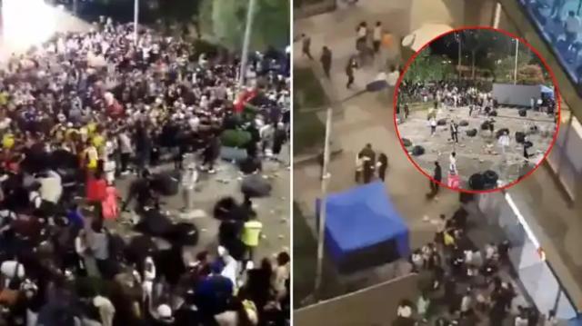Video: Batalla campal entre hinchas de Colombia y Venezuela desató el caos