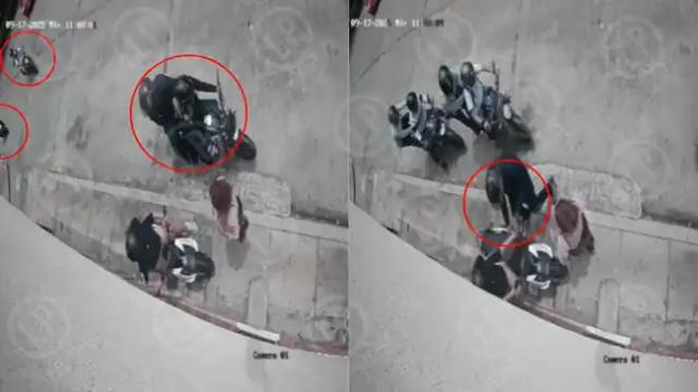 Madre e hija fueron asaltadas por seis motorizados: Todo quedó en video