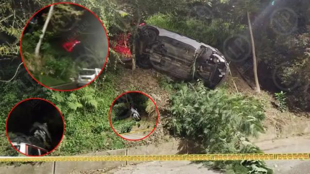 Video: carro rodó por una montaña en el barrio El Jardín