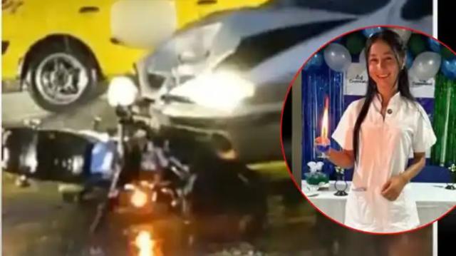 Enfermera murió en trágico accidente en moto en Santander: cámara gravó todo