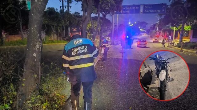 Motociclista murió al estrellarse con un árbol en la carrera 33