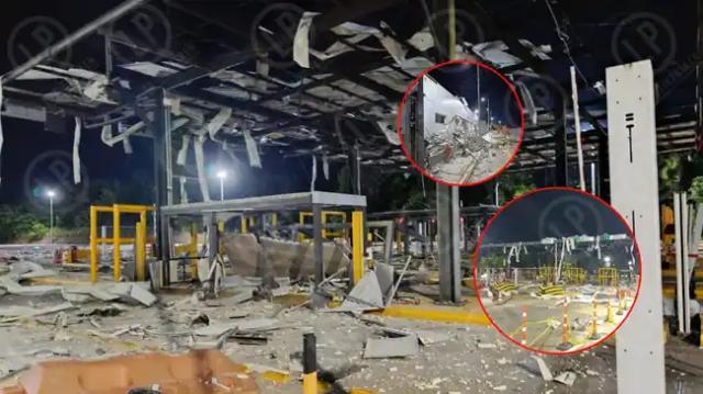 Atentado terrorista con motocicleta bomba destruyó el peaje La Lizama
