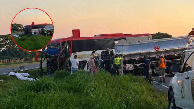 Madrugada de tragedia: violenta colisión entre un bus y un camión dejó tres muertos.