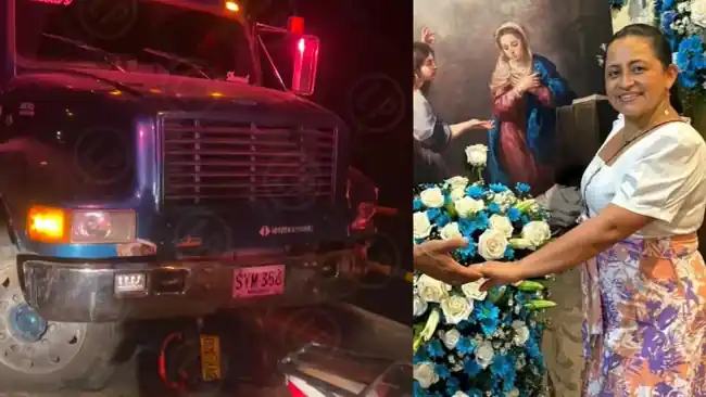 Un muerto y un herido dejó accidente luego de camión embistiera a una motocicleta, por poco cae al rio