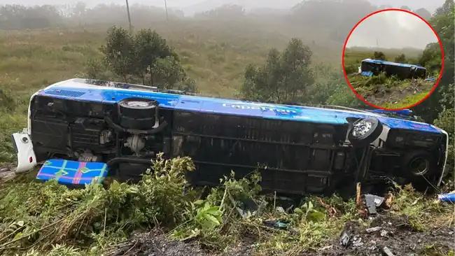 Bus de Copetrán se volcó y dejó 7 heridos en la vía Tunja – Bucaramanga