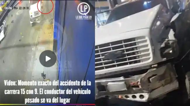 Video: Momento exacto en que camión causó choque múltiple y dejó 9 heridos