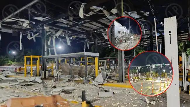 Atentado terrorista con motocicleta bomba destruyó el peaje La Lizama