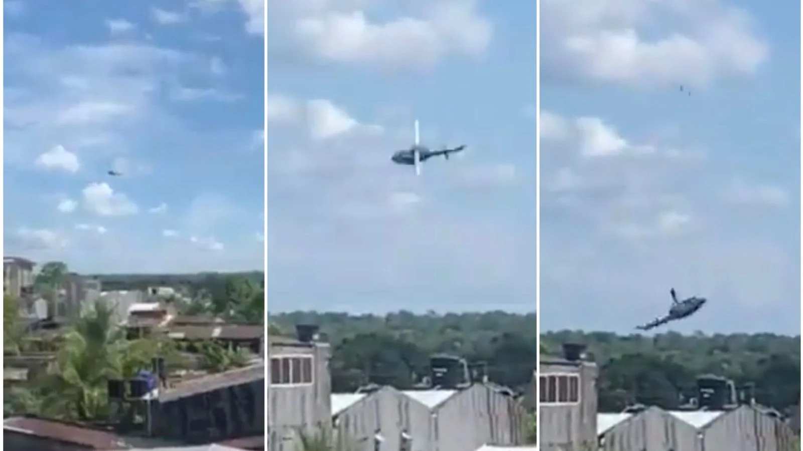 Momento exacto de accidente de helicóptero en el choco